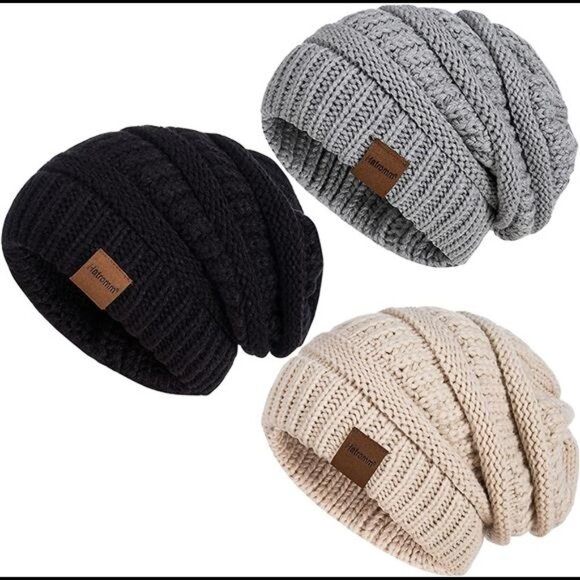 3 Pack Women\'s Winter Hats Slouchy Beanies Oversized Knit Warm Hats main image 7